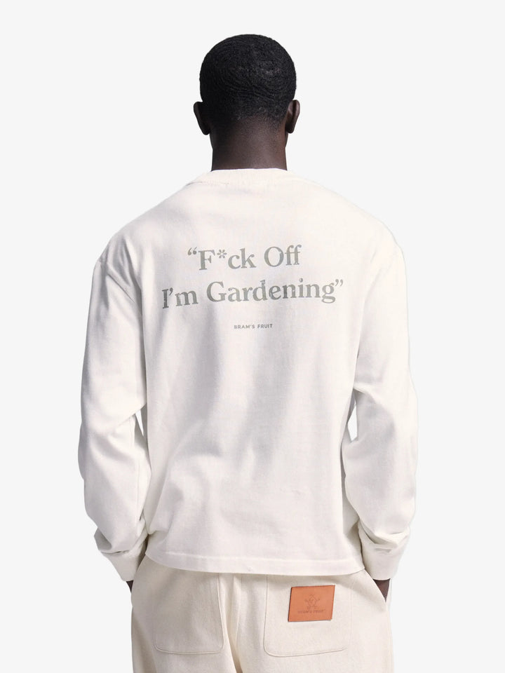 Distressed "F*ck Off I'm Gardening” Longsleeve - White
