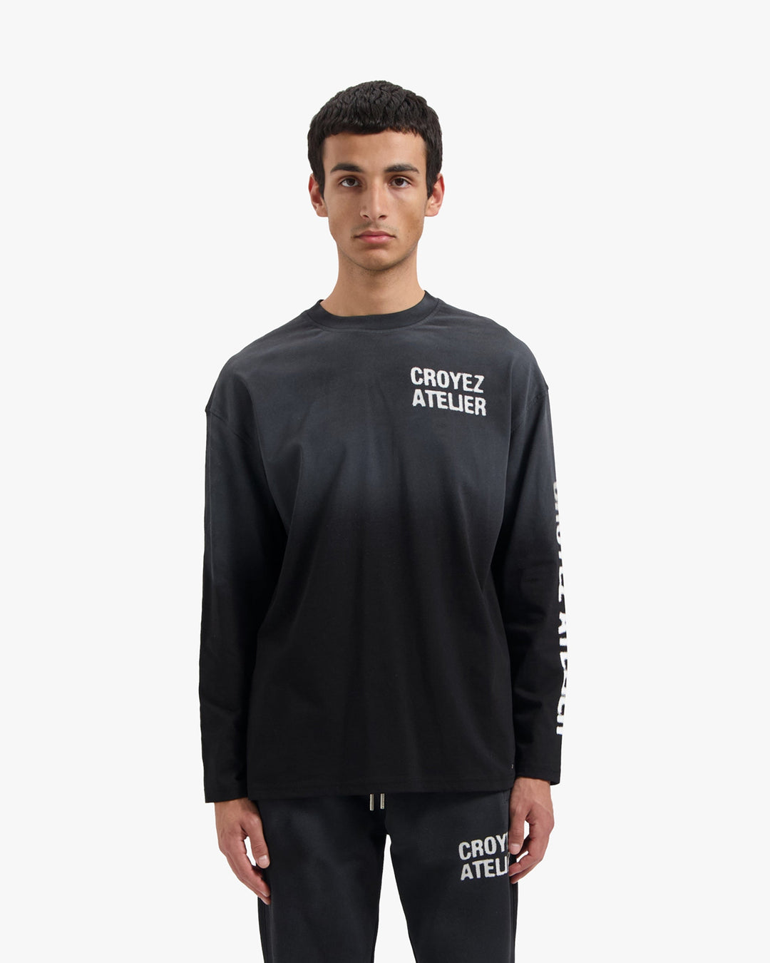 CROYEZ SPRAYED ATELIER LONGSLEEVE T-SHIRT | BLACK