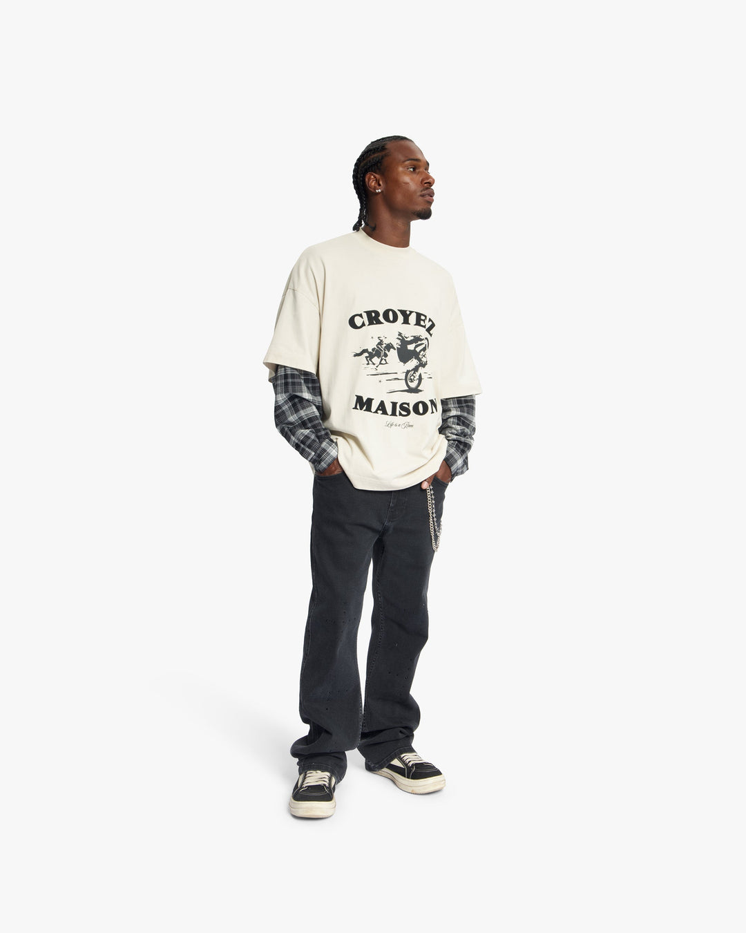 Croyez Layered Race T-Shirt | Light Beige