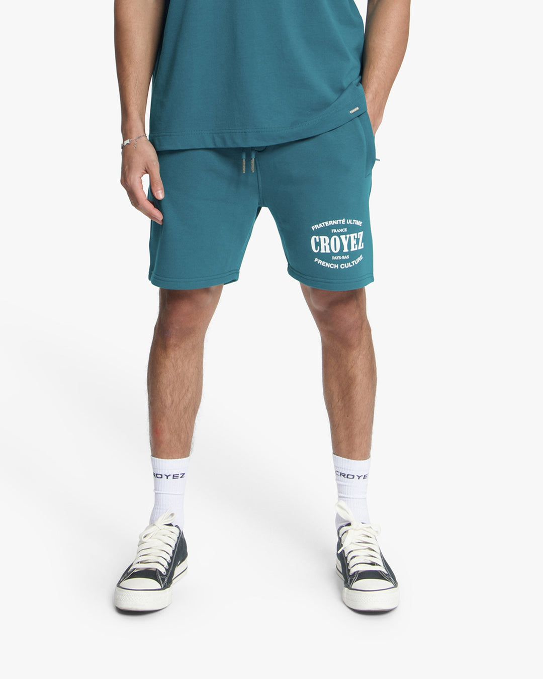 Croyez Stamp Shorts | Dark Teal