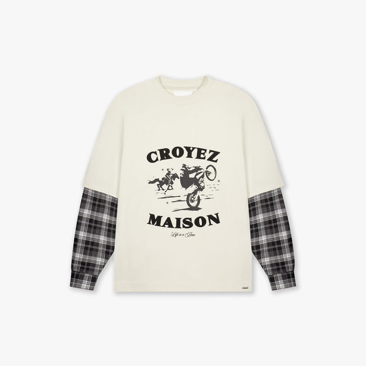 Croyez Layered Race T-Shirt | Light Beige