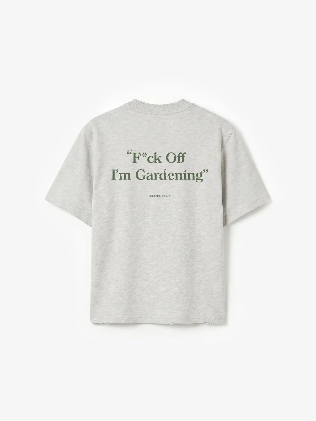 Distressed “F*ck Off I'm Gardening” T-shirt - Grey Melange