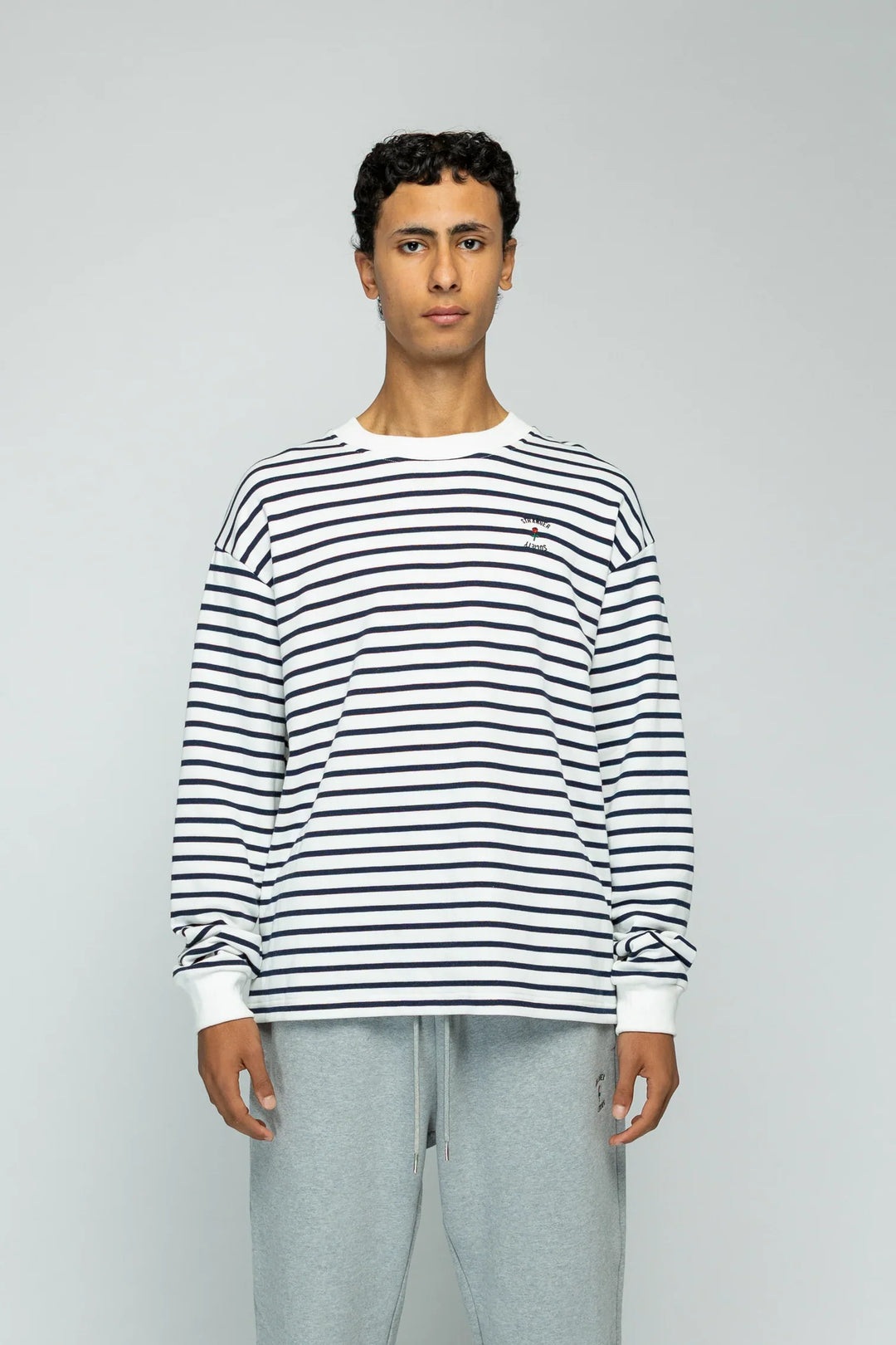 Crew Longsleeve Sweater - Striped Black/White