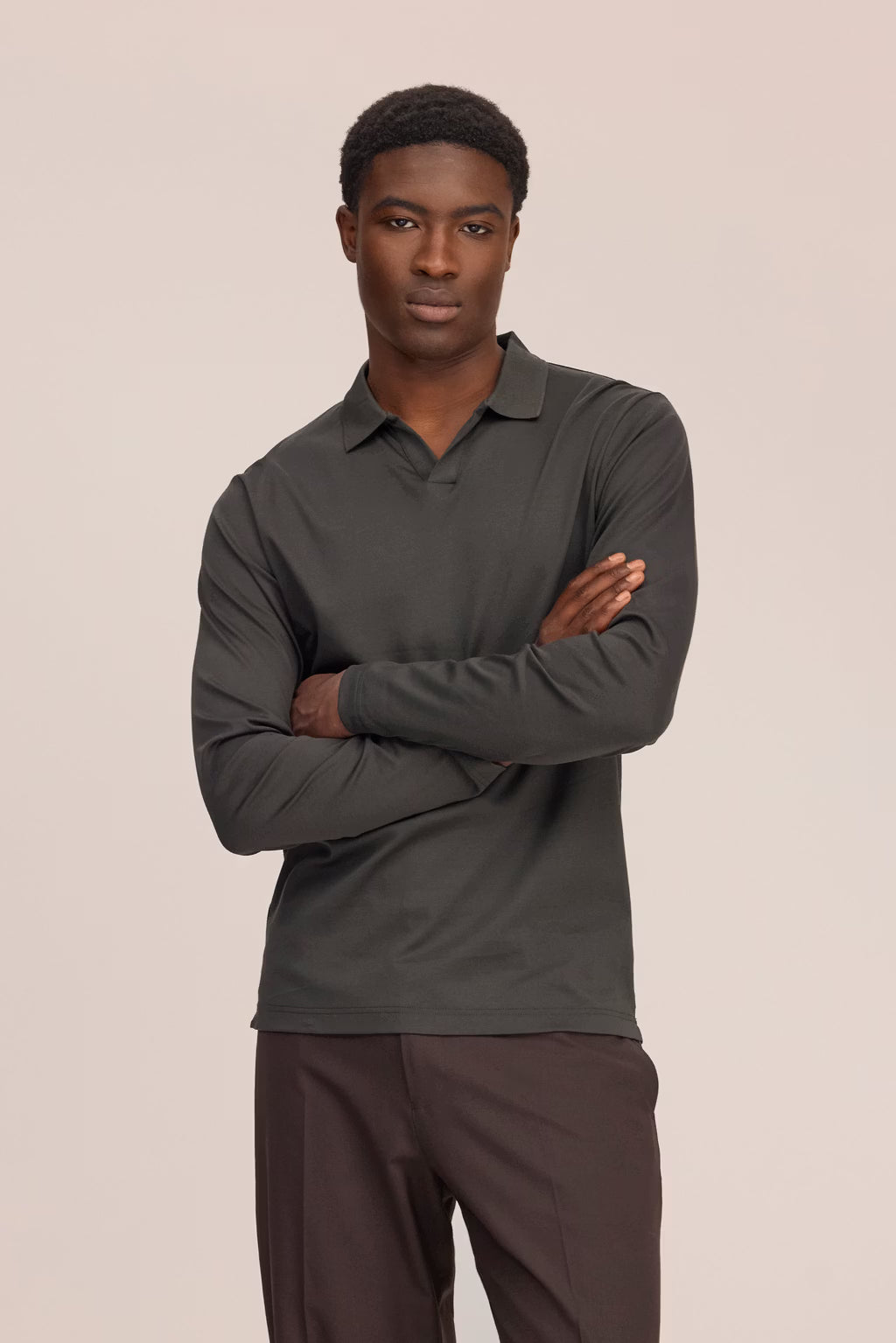 Paul - Open collar organic cotton polo