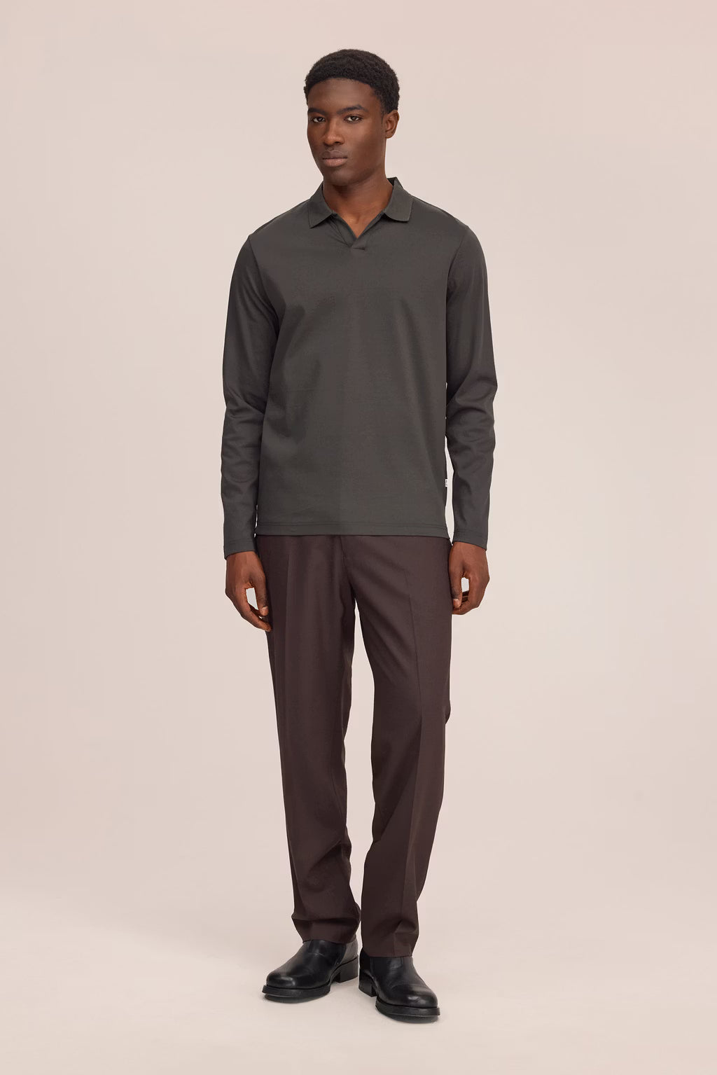 Paul - Open collar organic cotton polo